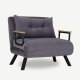 NORDVRK Sando Enkel sovesofa - gr polyester og metall (175x60)