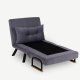 NORDVRK Sando Enkel sovesofa - gr polyester og metall (175x60)