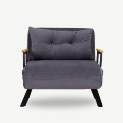 NORDVRK Sando Single sovesofa - gr polyester og metal (175x60)