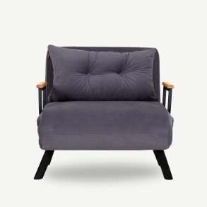 NORDV�RK Sando Single sovesofa - gr� polyester og metal (175x60)
