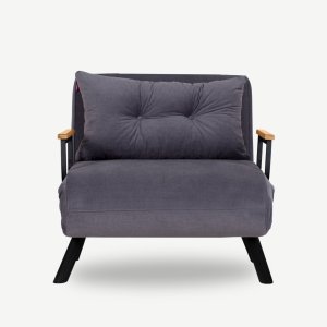 NORDV�RK Sando Enkel b�ddsoffa - gr� polyester och metall (175x60)