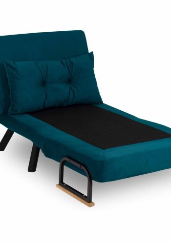NORDV�RK Sando Einzelschlafsofa - petrolgr�nes Polyester und Metall (175x60)