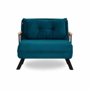 NORDV�RK Sando Enkel b�ddsoffa - bensingr�n polyester och metall (175x60)