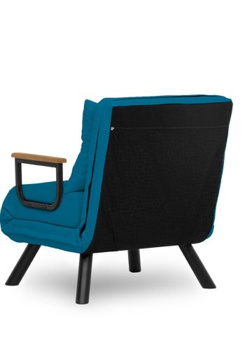 NORDVÄRK Sando Einzelschlafsofa - petrolgrünes Polyester und Metall (175x60)