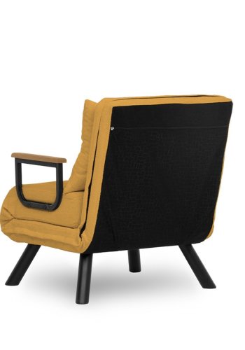 NORDV�RK Sando Einzelschlafsofa � senffarbenes Polyester und Metall (175 x 60)