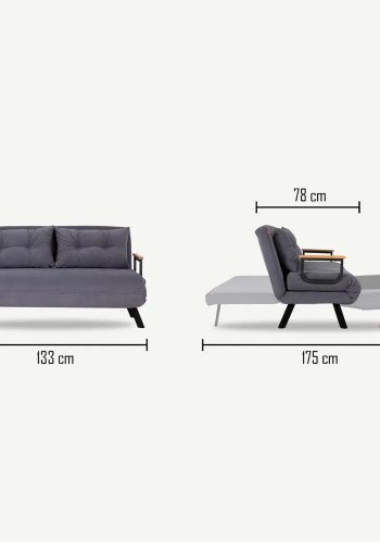 NORDVRK Sando 2-seter - Sort 2-manns sovesofa