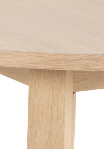 ACT NORDIC A-Line spisebord, m. udtrk, rund - hvidpigmenteret egefinér (120)