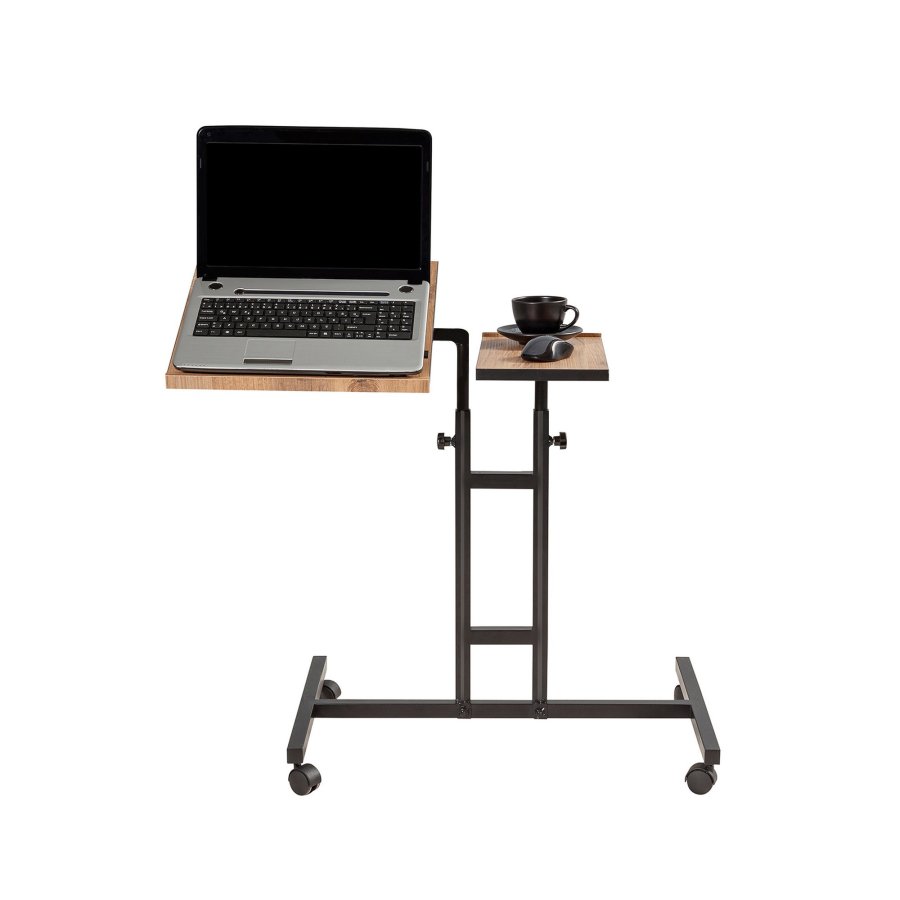 FUNZI LIVING Glen laptop stende skrivebord, justerbar hyde/tilt - Atlantic Pine melamin og svart metall
