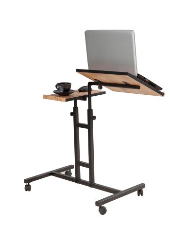 FUNZI LIVING Glen laptop stende skrivebord, justerbar hyde/tilt - Atlantic Pine melamin og svart metall