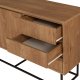 FUNZI LIVING Ruba Sideboard, m. 2 Türen, 2 Regale und 3 Schubladen - walnussfarbenes Melamin und schwarzes Metall