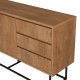 FUNZI LIVING Ruba Sideboard, m. 2 Türen, 2 Regale und 3 Schubladen - walnussfarbenes Melamin und schwarzes Metall