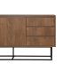 FUNZI LIVING Ruba Sideboard, m. 2 Türen, 2 Regale und 3 Schubladen - walnussfarbenes Melamin und schwarzes Metall