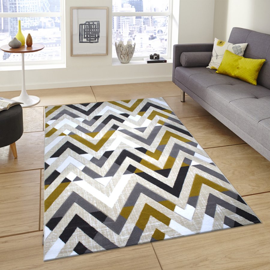 TEPPI H776 gulvtppe m. mnster, rektangulr - multifarvet polypropylen (200x290)