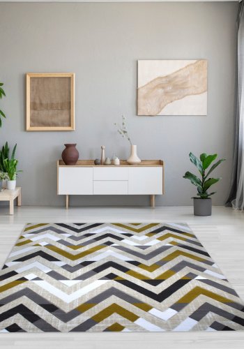 TEPPI H776 gulvtppe m. mnster, rektangulr - multifarvet polypropylen (200x290)