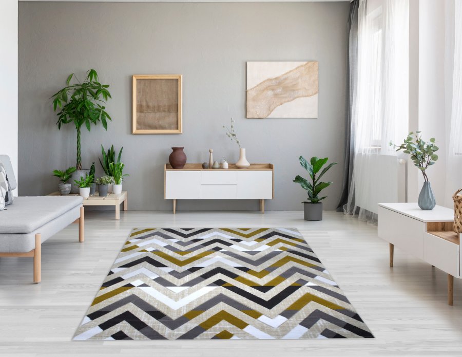 TEPPI H776 gulvtppe m. mnster, rektangulr - multifarvet polypropylen (200x290)