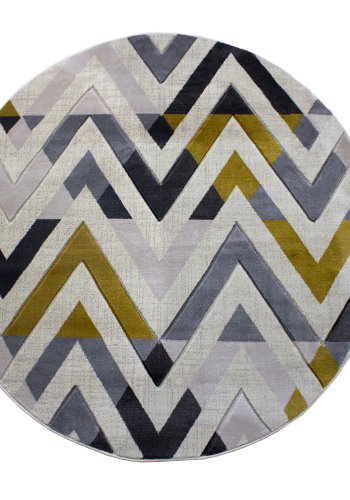 TEPPI H776 gulvtppe m. mnster, rund - multifarvet polypropylen (160)