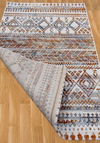 TEPPI HE432 gulvtppe m. mnster, rektangulr - multifarvet polyester (160x230)