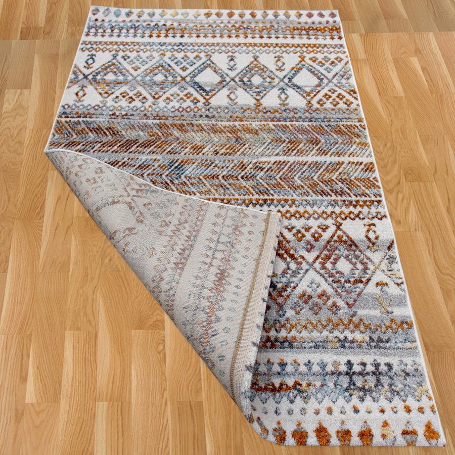 TEPPI HE432 gulvtppe m. mnster, rektangulr - multifarvet polyester (160x230)