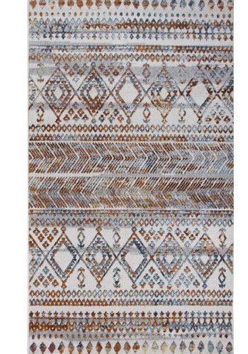 TEPPI HE432 gulvtppe m. mnster, rektangulr - multifarvet polyester (160x230)