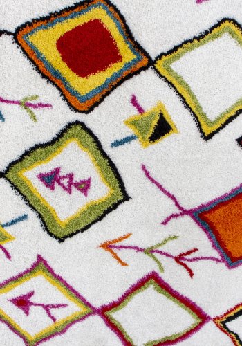 TEPPI GR632 Hall gulvtppe m. mnster, rektangulr - multifarvet polyester (80x150)