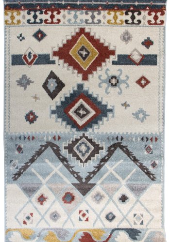 TEPPI G0292 gulvtppe m. mnster, rektangulr - multifarvet polypropylen (120x170)