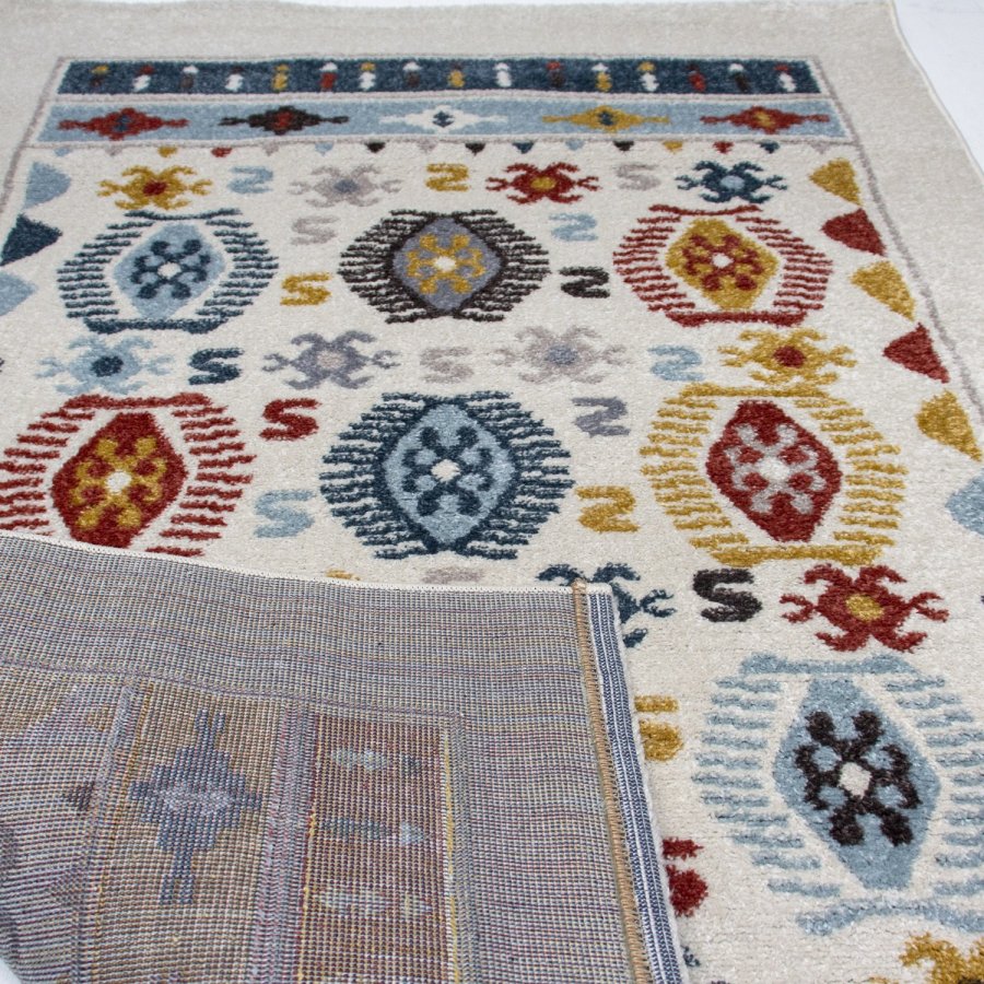 TEPPI G0293 gulvtppe m. mnster, rektangulr - multifarvet polypropylen (200x290)