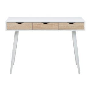 ACT NORDIC Neptun skrivebord med skuffer - hvid/eg struktur