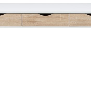 ACT NORDIC Neptun skrivebord med skuffer - hvid/eg struktur