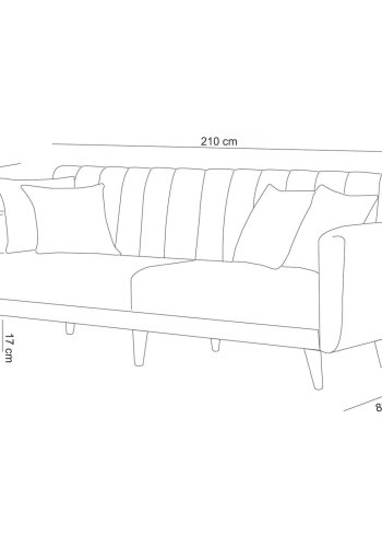 NORDVRK Aqua - Mrkegr 3-manns sovesofa