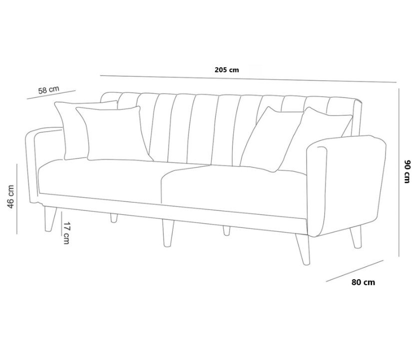 NORDVRK Aqua - Grnn 3-manns sovesofa