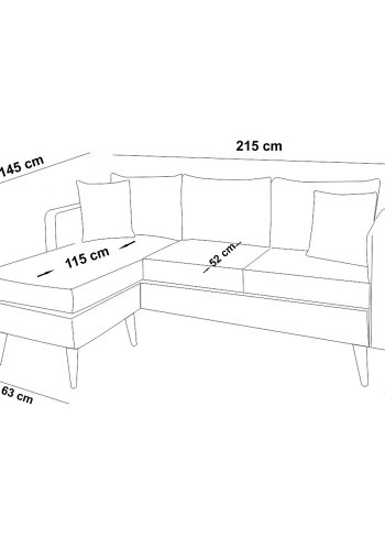 NORDVRK Sofia Hjrne Venstre - Gr Hjrnesofa