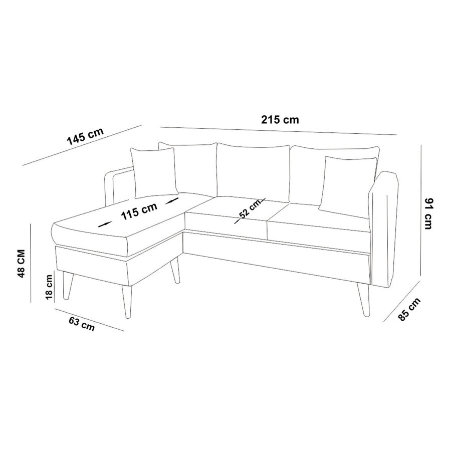 NORDVRK Sofia Corner Left - Rock Corner sofa