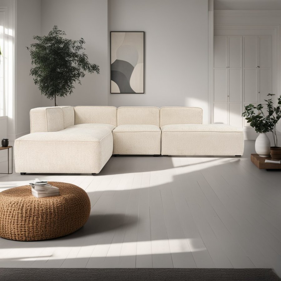 NORDVRK More M -(M4-M2-M1-M3) - Kremfarget hjrnesofa