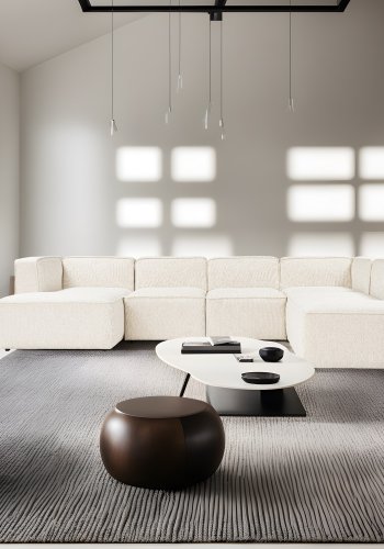 NORDVRK More M (M5-M1-M1-M2-M3) - Kremfarget hjrnesofa