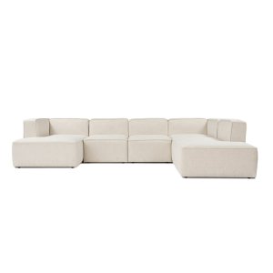 NORDVÄRK More M (M5-M1-M1-M2-M3) hjrnesofa - creme stof