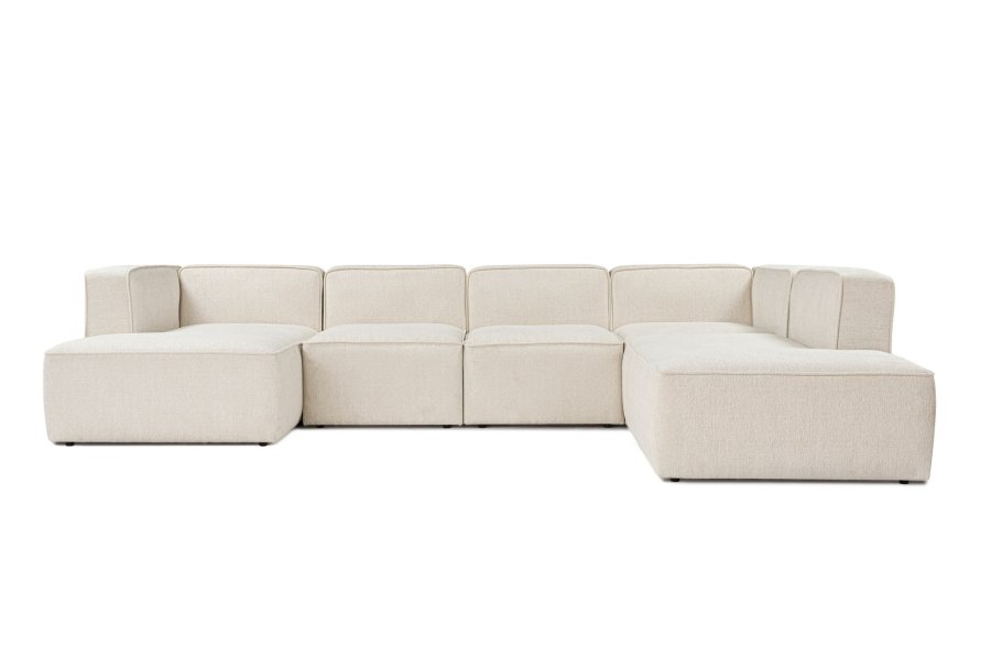 NORDVRK More M (M5-M1-M1-M2-M3) - Kremfarget hjrnesofa
