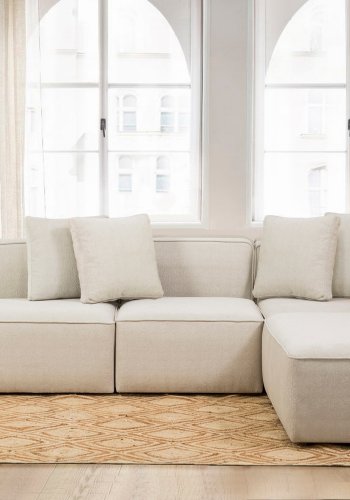 NORDVRK More M (M4-M1-M2-M3) - Kremfarget hjrnesofa