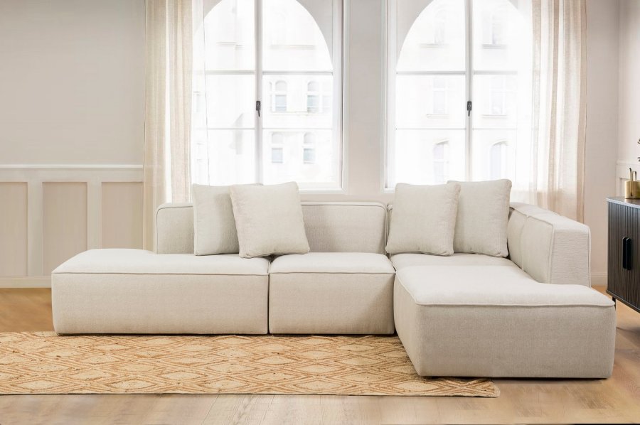 NORDVRK More M (M4-M1-M2-M3) - Kremfarget hjrnesofa