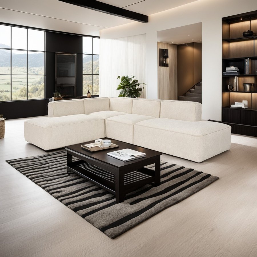 NORDVÄRK More M (M4-M2-M1-M3) - Kremfarget hjrnesofa