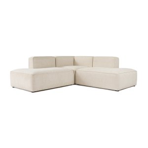 NORDVÄRK More M (M4-M2-M3) hjrnesofa - creme stof og plast