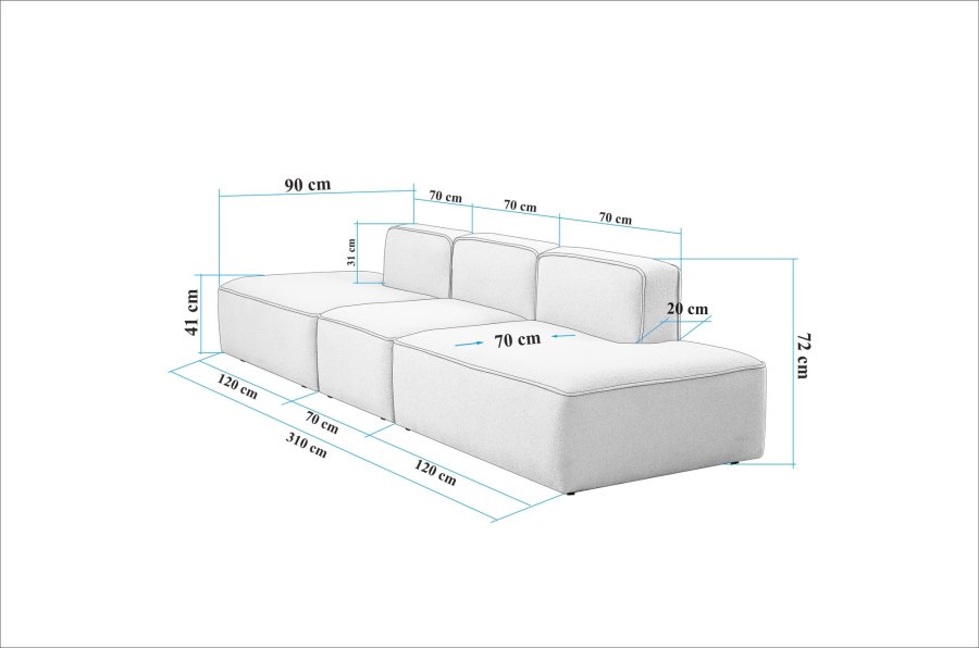 NORDVRK More S (M4-M1-M3) - Cappuccino hjrnesofa