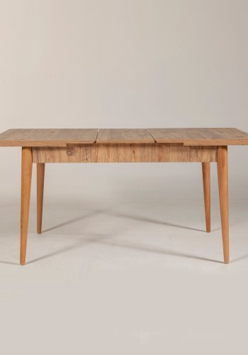 NORDVRK Vina spisebord, m. 1 tilleggsplate - naturlig melamin og bk (130(165)x80)