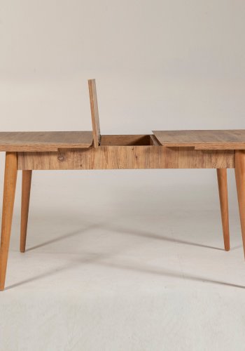 NORDVRK Vina spisebord, m. 1 tilleggsplate - naturlig melamin og bk (130(165)x80)