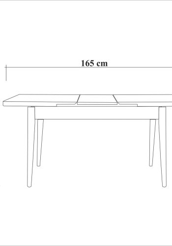 NORDVRK Vina spisebord, m. 1 tilleggsplate - naturlig melamin og bk (130(165)x80)