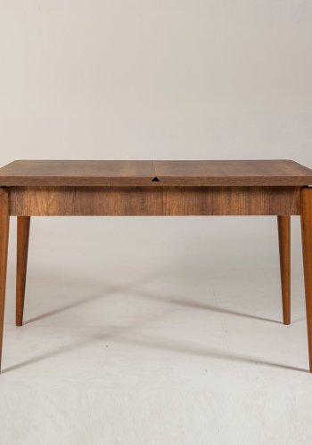 NORDVRK Vina spisebord, m. 1 ekstra brett - valnttfarget melamin og bk (130(165)x80)