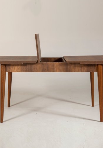 NORDVRK Vina spisebord, m. 1 ekstra brett - valnttfarget melamin og bk (130(165)x80)