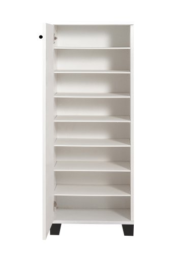 FUNZI LIVING Filinta Schuhschrank, m. 1 Tür - weißes Melamin und Kunststoff