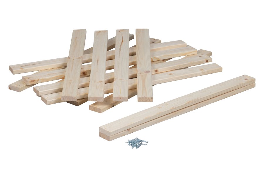 TR lamellbotten, 14 st. lameller, inkl. skruvar - naturligt barrtr (80x200)