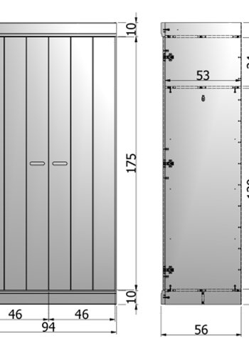WOOOD Connect garderobe, m. 2 drer, 1 hylle og 1 hengerstang - hvit furu