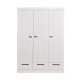 WOOOD Connect garderobe, m. 3 drer, 4 hyller, 1 hengestang og 3 skuffer - hvit furu